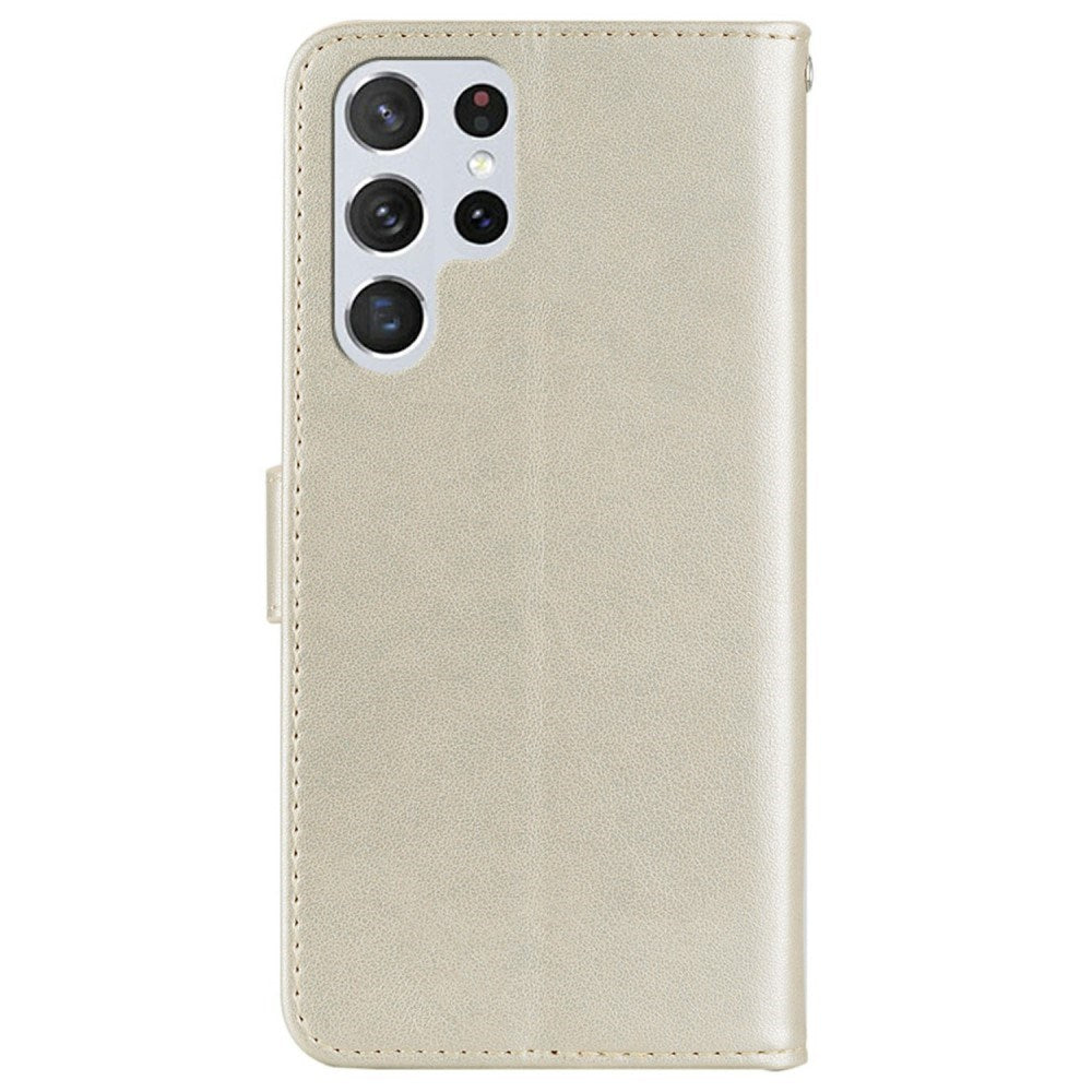 EIDERWOOD Samsung Galaxy S25 Ultra Kunstskinn Flip Deksel m. Uglemotiv - Gull