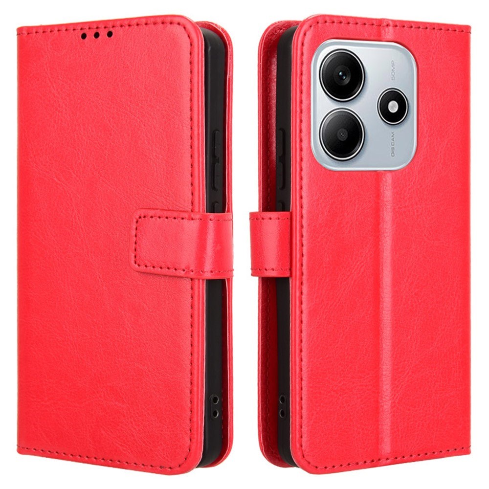 EIDERWOOD Xiaomi Redmi Note 14 (5G) Kunstskinn Flip Deksel m. Strop - Rød