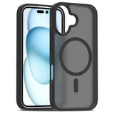 EIDERWOOD iPhone 16 Matt Hybrid Deksel - MagSafe Kompatibel - Svart / Gjennomsiktig