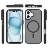 EIDERWOOD iPhone 16 Matt Hybrid Deksel - MagSafe Kompatibel - Svart / Gjennomsiktig