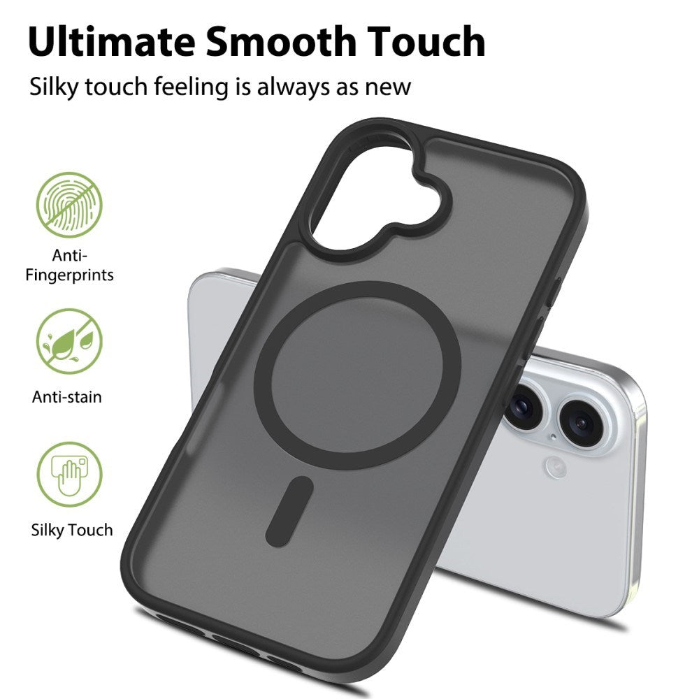 EIDERWOOD iPhone 16 Plus Matt Hybrid Deksel - MagSafe Kompatibel - Svart / Gjennomsiktig
