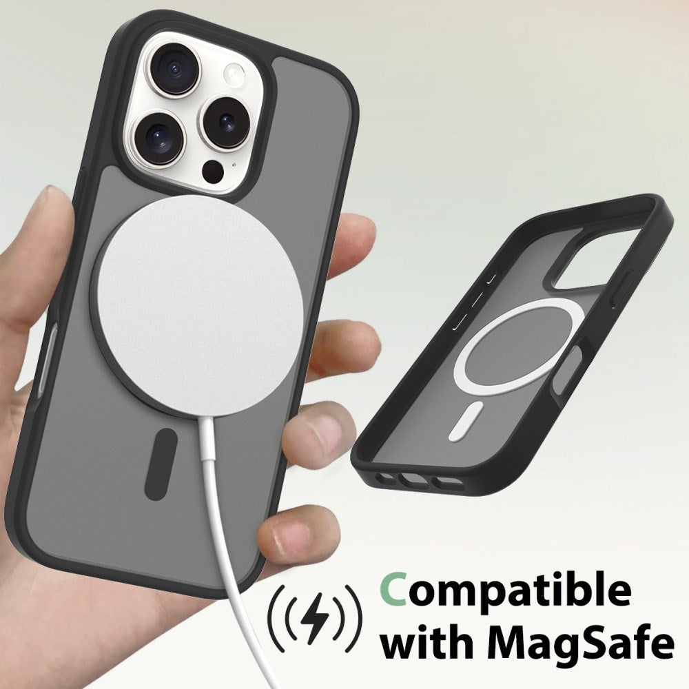 EIDERWOOD iPhone 16 Pro Matt Hybrid Deksel - MagSafe Kompatibel - Svart / Gjennomsiktig