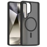 EIDERWOOD Samsung Galaxy S25 Ultra Matt Hybrid Deksel - MagSafe Kompatibel - Svart / Gjennomsiktig