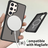 EIDERWOOD Samsung Galaxy S25 Ultra Matt Hybrid Deksel - MagSafe Kompatibel - Svart / Gjennomsiktig