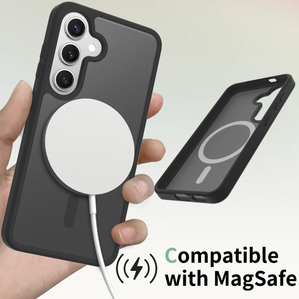 EIDERWOOD Samsung Galaxy S24 / S25 Matt Hybrid Deksel - MagSafe Kompatibel - Svart / Gjennomsiktig