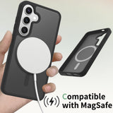 EIDERWOOD Samsung Galaxy S24 / S25 Matt Hybrid Deksel - MagSafe Kompatibel - Svart / Gjennomsiktig