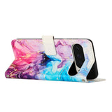 EIDERWOOD Google Pixel 10 Pro XL / 9 Pro XL Marmor Mønstret Kunstskinn Flip Deksel m. Stropp - Rosa / Lilla