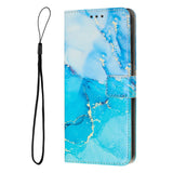 EIDERWOOD Google Pixel 10 Pro XL / 9 Pro XL Marmor Mønstret Kunstskinn Flip Deksel m. Stropp - Blå