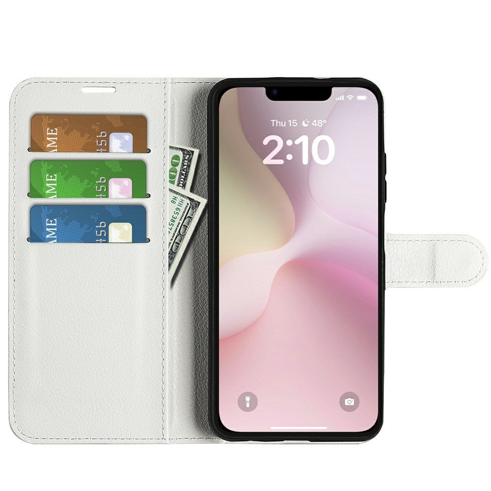 EIDERWOOD iPhone 17e / 16e Kunstskinn Flip Deksel m. Kortholder & Ståfunksjon - Hvit