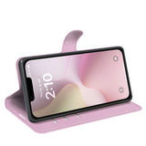 EIDERWOOD iPhone 17e / 16e Kunstskinn Flip Deksel m. Kortholder & Ståfunksjon - Rosa