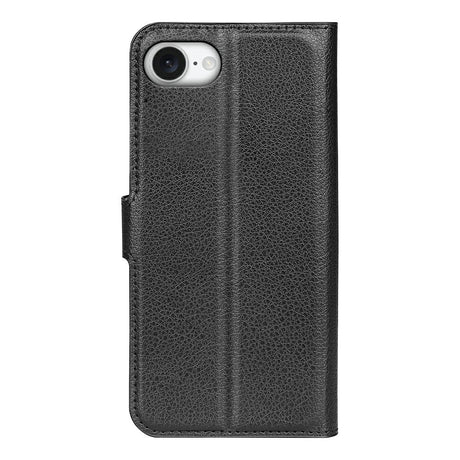 EIDERWOOD iPhone 17e / 16e Kunstskinn Flip Deksel m. Kortholder & Ståfunksjon - Svart