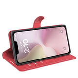 EIDERWOOD iPhone 17e / 16e Kunstskinn Flip Deksel m. Kortholder & Ståfunksjon - Rød