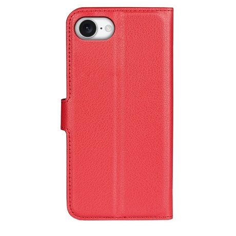 EIDERWOOD iPhone 17e / 16e Kunstskinn Flip Deksel m. Kortholder & Ståfunksjon - Rød