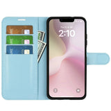 EIDERWOOD iPhone 17e / 16e Kunstskinn Flip Deksel m. Kortholder & Ståfunksjon - Blå