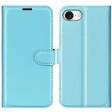 EIDERWOOD iPhone 17e / 16e Kunstskinn Flip Deksel m. Kortholder & Ståfunksjon - Blå