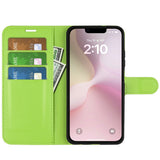 EIDERWOOD iPhone 17e / 16e Kunstskinn Flip Deksel m. Kortholder & Ståfunksjon - Grønn