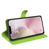 EIDERWOOD iPhone 17e / 16e Kunstskinn Flip Deksel m. Kortholder & Ståfunksjon - Grønn