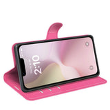 EIDERWOOD iPhone 17e / 16e Kunstskinn Flip Deksel m. Kortholder & Ståfunksjon - Pink