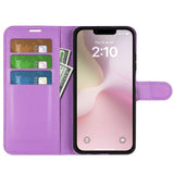 EIDERWOOD iPhone 17e / 16e Kunstskinn Flip Deksel m. Kortholder & Ståfunksjon - Lilla