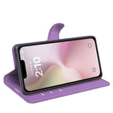 EIDERWOOD iPhone 17e / 16e Kunstskinn Flip Deksel m. Kortholder & Ståfunksjon - Lilla