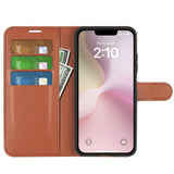 EIDERWOOD iPhone 17e / 16e Kunstskinn Flip Deksel m. Kortholder & Ståfunksjon - Brun