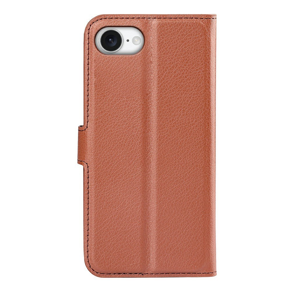 EIDERWOOD iPhone 17e / 16e Kunstskinn Flip Deksel m. Kortholder & Ståfunksjon - Brun