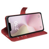 EIDERWOOD iPhone 17e / 16e Kunstskinn Flip Deksel - Rød