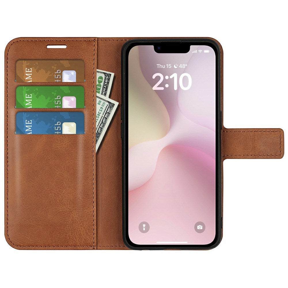 EIDERWOOD iPhone 17e / 16e Kunstskinn Flip Deksel - Lysbrun