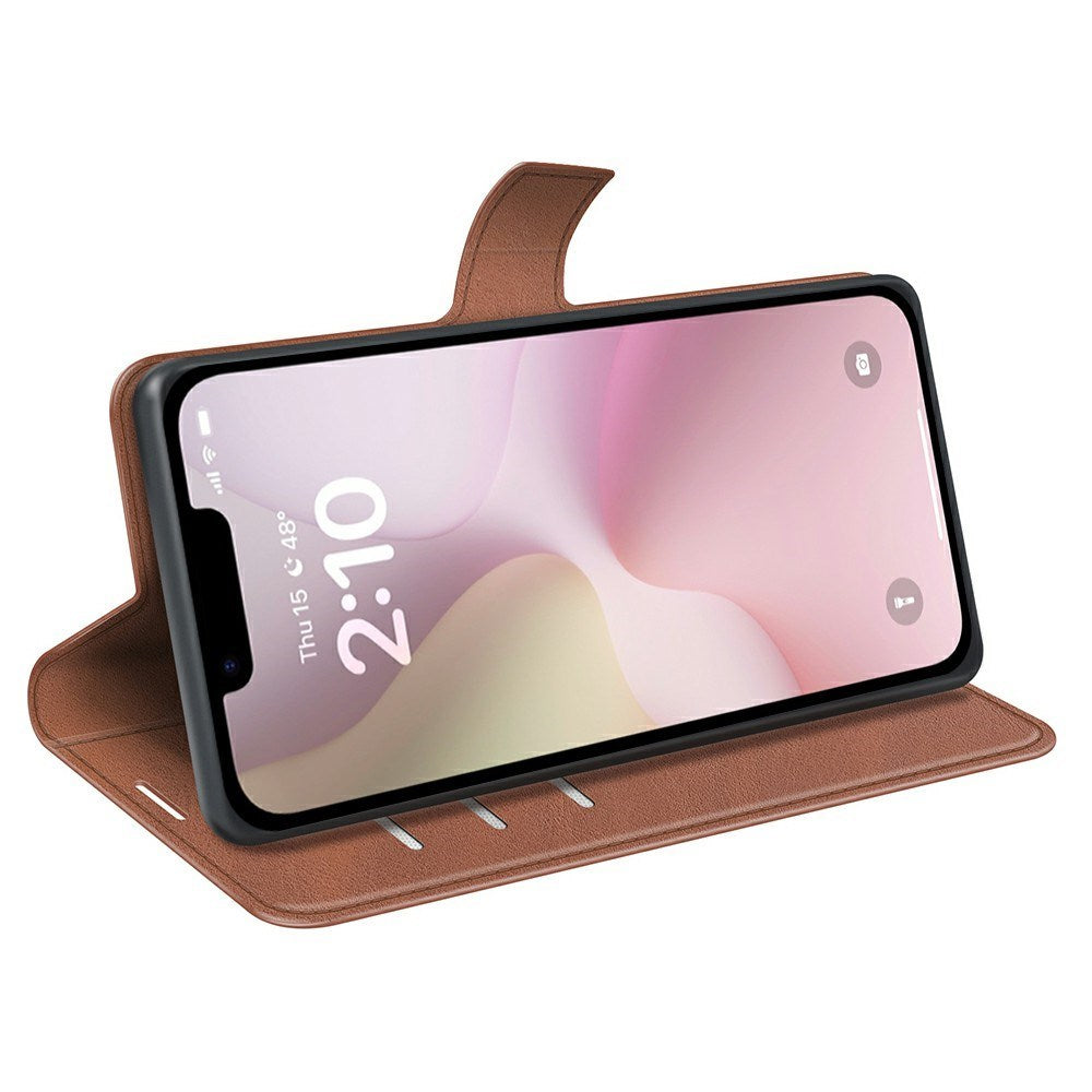 EIDERWOOD iPhone 17e / 16e Kunstskinn Flip Deksel - Lysbrun