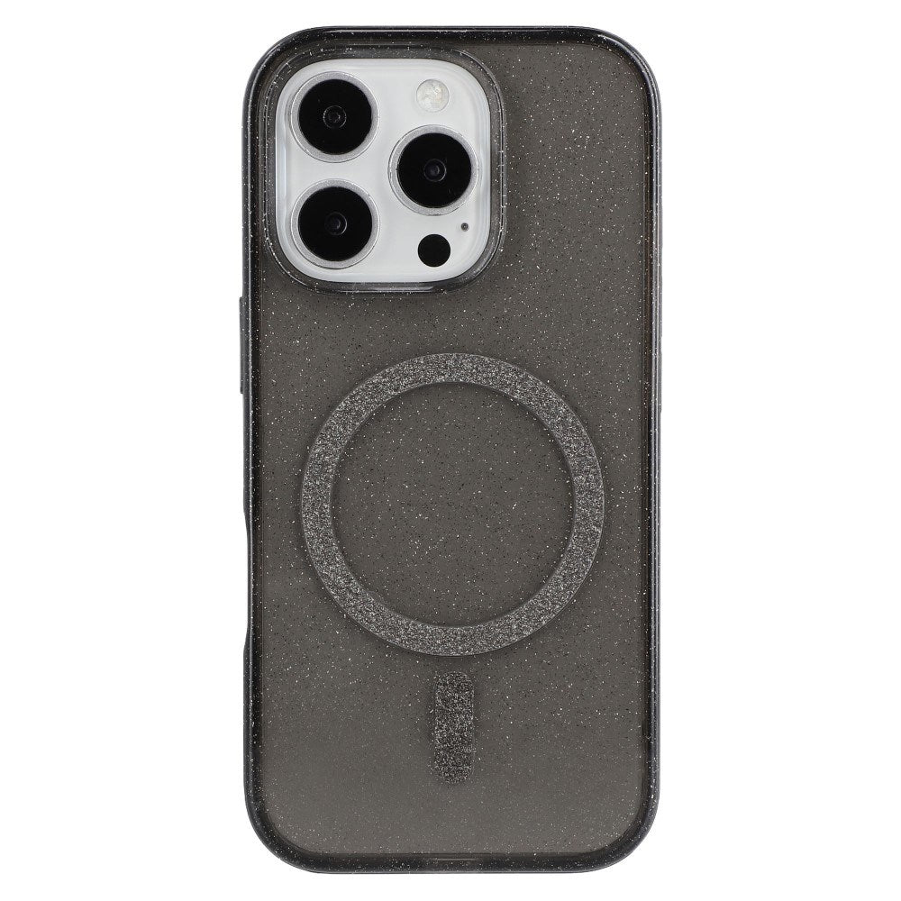 EIDERWOOD iPhone 16 Pro Plast Glitter Deksel - MagSafe Kompatibelt - Svart