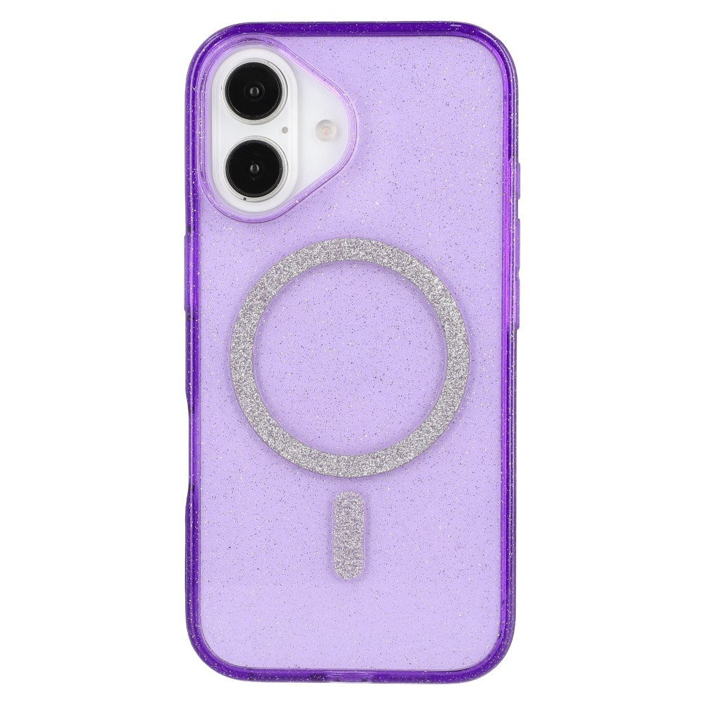 EIDERWOOD iPhone 16 Plus Plast Glitter Deksel - MagSafe Kompatibelt - Lilla
