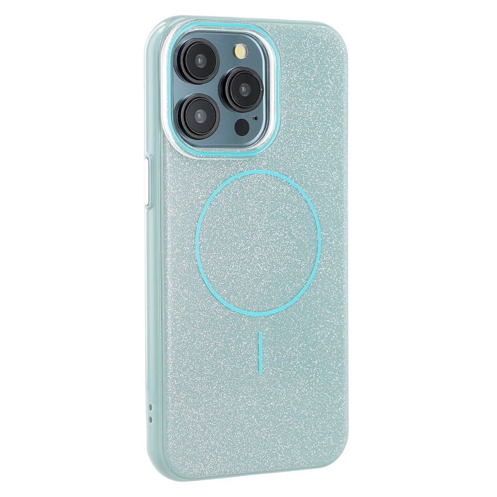 EIDERWOOD iPhone 15 Pro Plast Glitter Deksel - MagSafe Kompatibel - Grønn