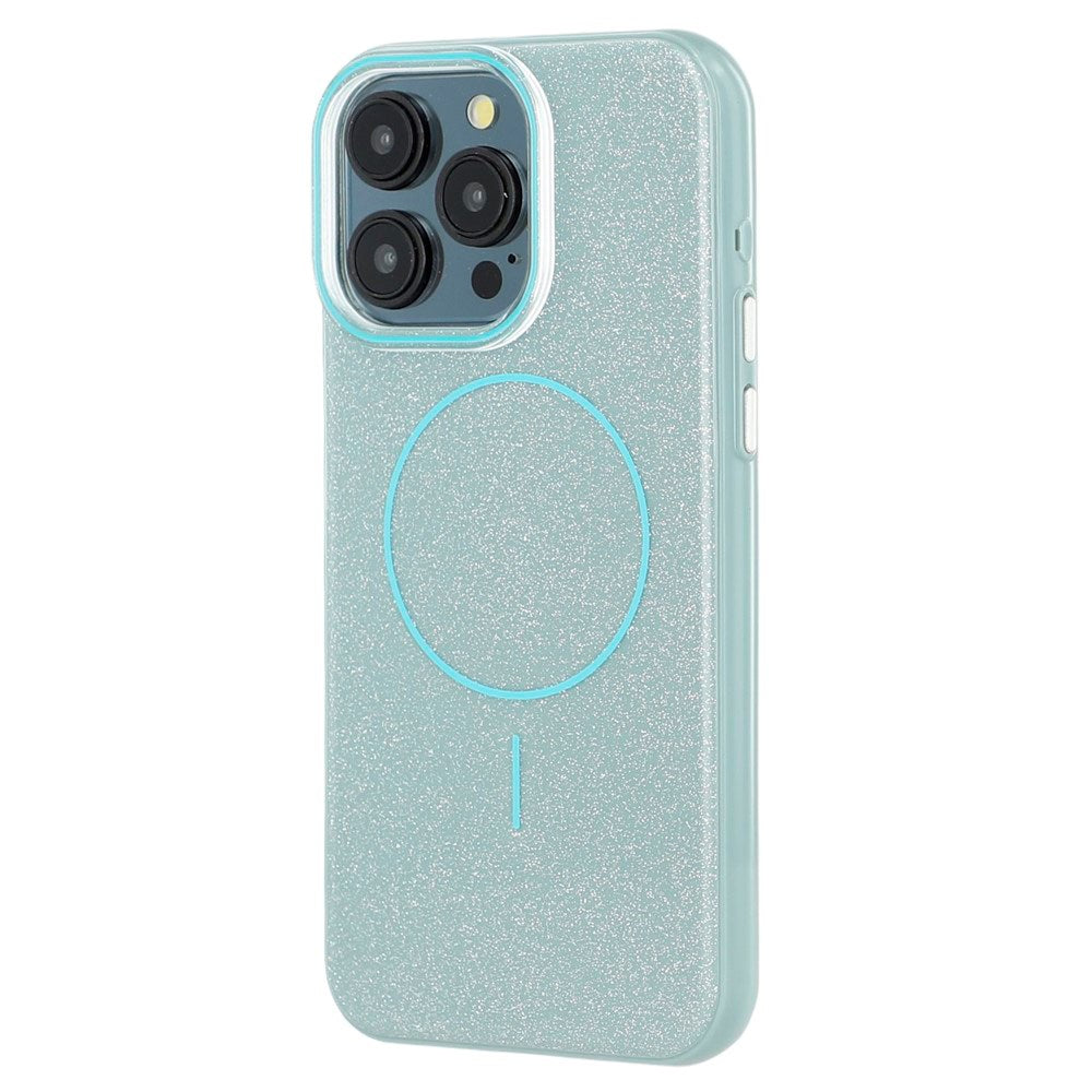 EIDERWOOD iPhone 15 Pro Plast Glitter Deksel - MagSafe Kompatibel - Grønn