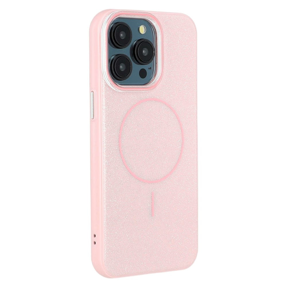 EIDERWOOD iPhone 15 Pro Plast Glitter Deksel - MagSafe Kompatibel - Rosa