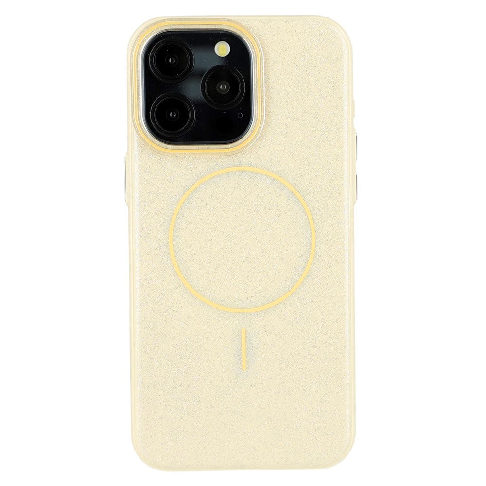 EIDERWOOD iPhone 15 Pro Plast Glitter Deksel - MagSafe Kompatibel - Gul