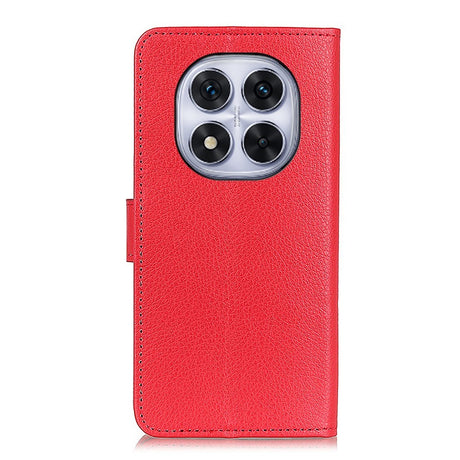 EIDERWOOD Xiaomi Redmi Note 14 Pro (5G) / Poco X7 Litchi Kunstskinn Flip Deksel med Lommebok & Stativfunksjon - Rød