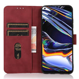 Xiaomi Redmi Note 14 (5G) KHAZNEH Kunstskinn Flip Deksel m. Kortholder & Ståfunksjon - Rød