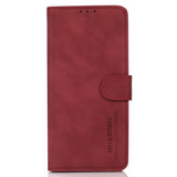 Xiaomi Redmi Note 14 (5G) KHAZNEH Kunstskinn Flip Deksel m. Kortholder & Ståfunksjon - Rød