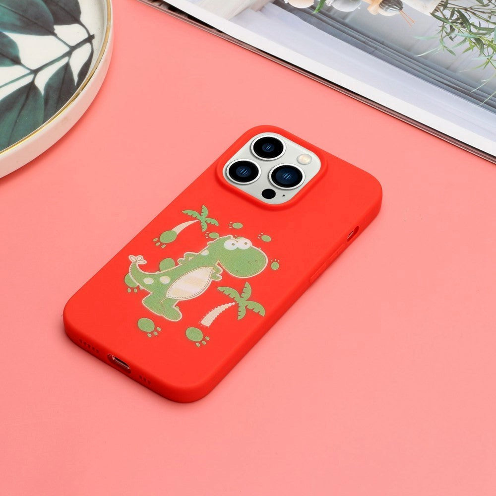 iPhone 14 Pro fleksibelt plastdeksel - Dinosaur