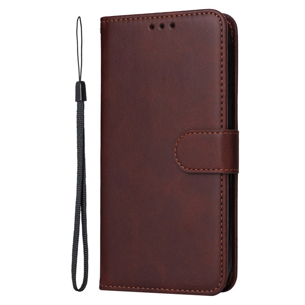 EIDERWOOD Realme 14X (5G) / C75 Kunstskinn Flip Deksel m. Stropp - Brun