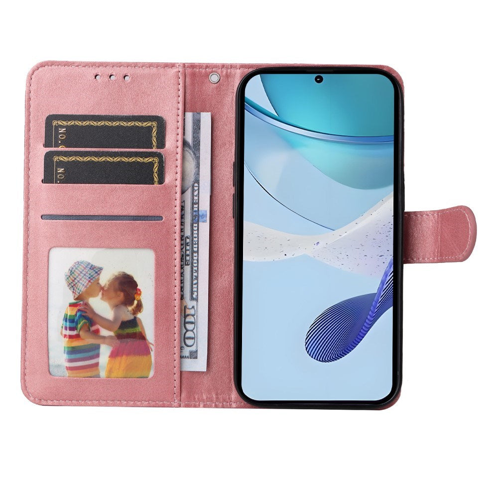 EIDERWOOD Realme 14X (5G) / C75 Kunstskinn Flip Deksel m. Stropp - Rosa