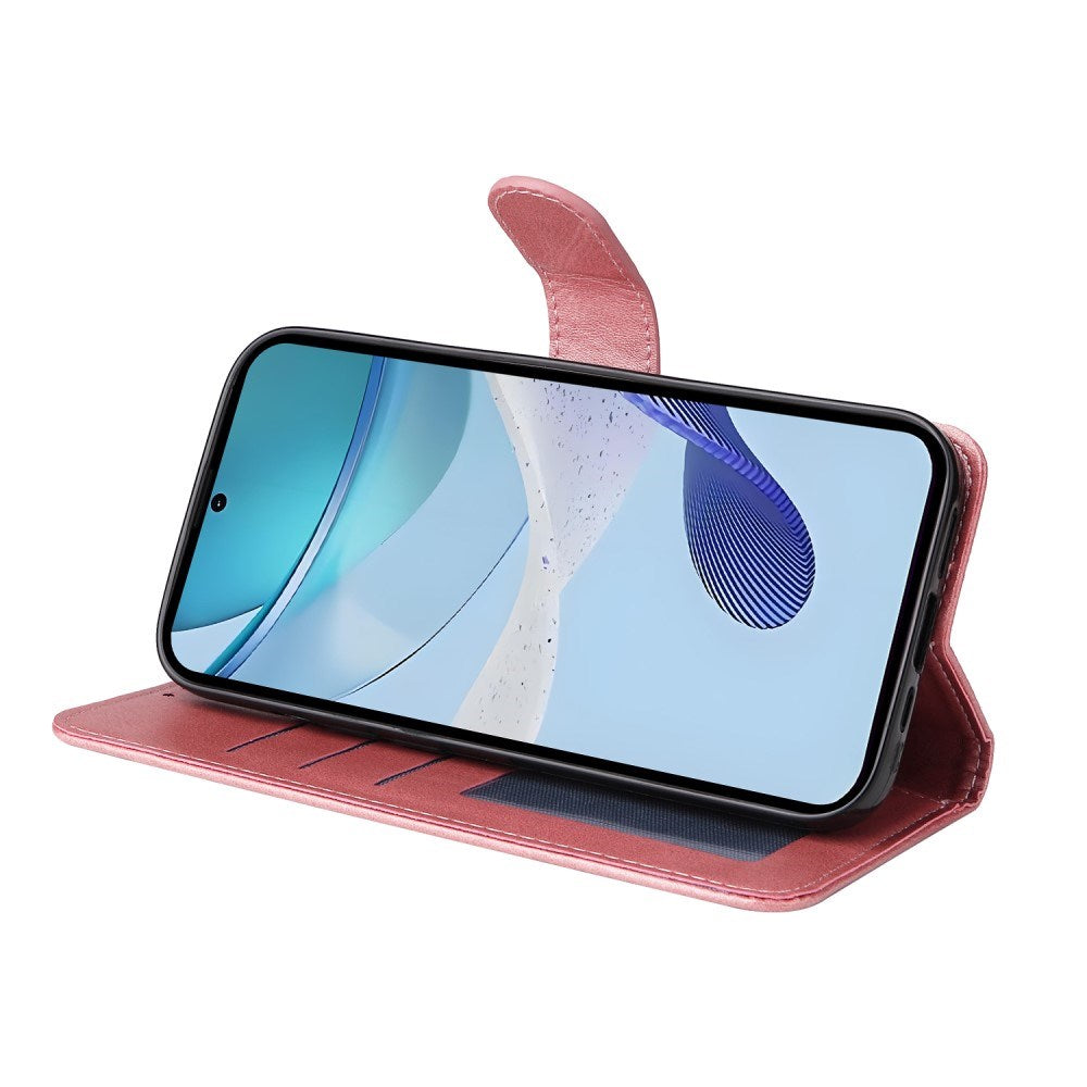 EIDERWOOD Realme 14X (5G) / C75 Kunstskinn Flip Deksel m. Stropp - Rosa