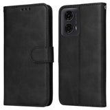 EIDERWOOD Motorola Moto E14 (4G) / G04 (4G) / G04s (4G) / G24 (4G) Kunstskinn Flip Deksel m. Stropp - Svart