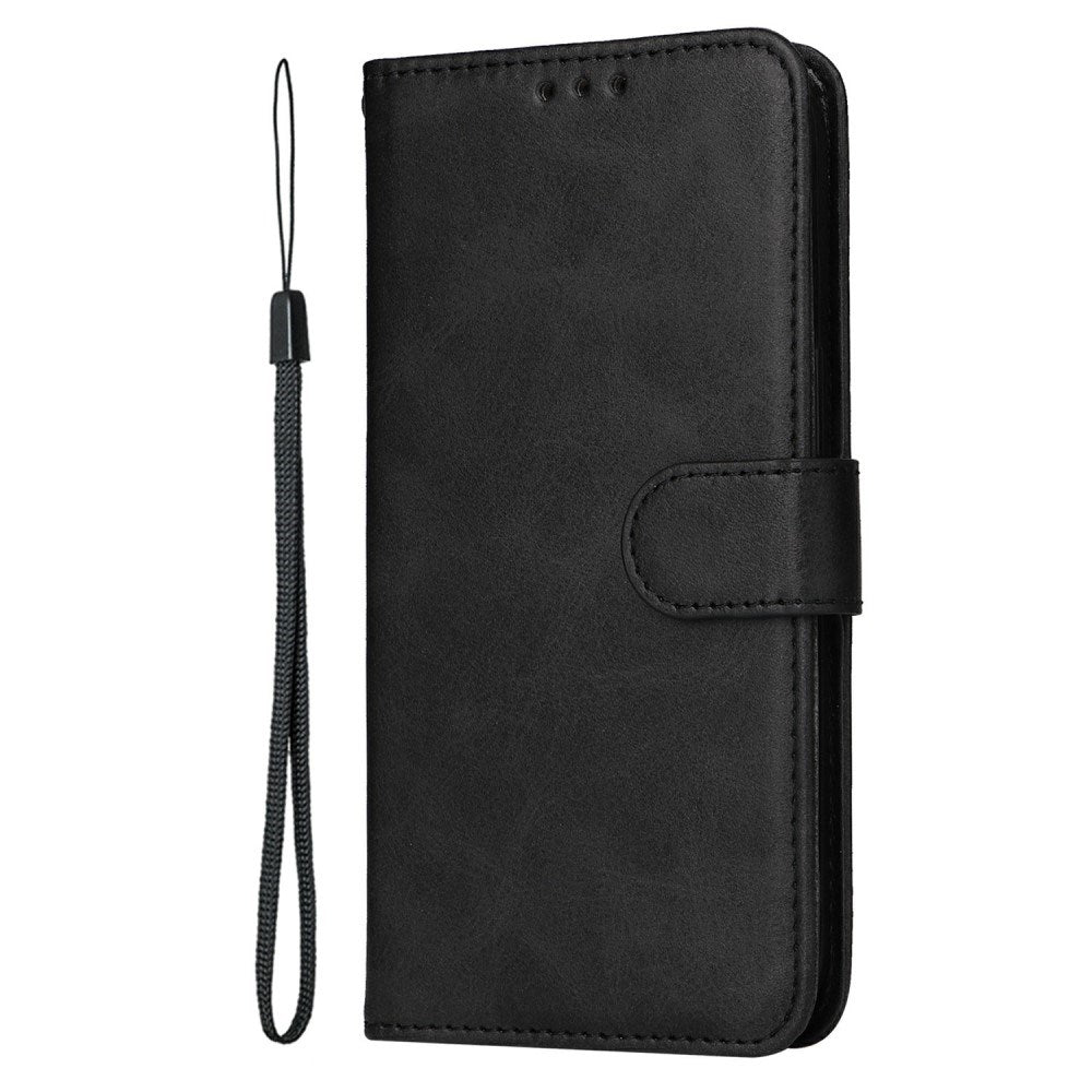 EIDERWOOD Motorola Moto E14 (4G) / G04 (4G) / G04s (4G) / G24 (4G) Kunstskinn Flip Deksel m. Stropp - Svart