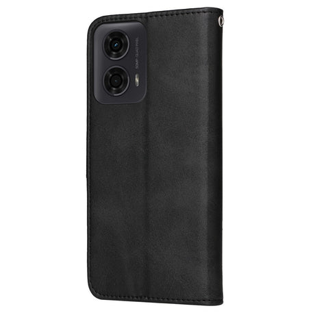EIDERWOOD Motorola Moto E14 (4G) / G04 (4G) / G04s (4G) / G24 (4G) Kunstskinn Flip Deksel m. Stropp - Svart