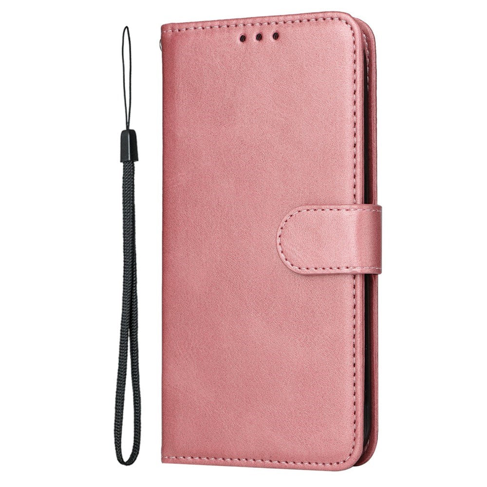 EIDERWOOD Motorola Moto E14 (4G) / G04 (4G) / G04s (4G) / G24 (4G) Kunstskinn Flip Deksel m. Stropp - Rosa