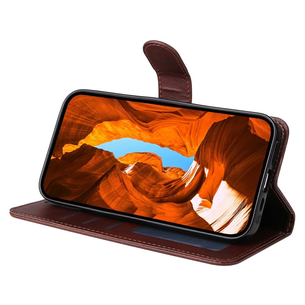 EIDERWOOD Motorola Moto E14 (4G) / G04 (4G) / G04s (4G) / G24 (4G) Kunstskinn Flip Deksel m. Stropp - Brun
