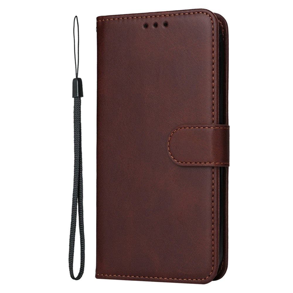 EIDERWOOD Motorola Moto E14 (4G) / G04 (4G) / G04s (4G) / G24 (4G) Kunstskinn Flip Deksel m. Stropp - Brun