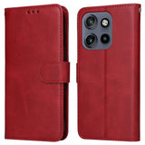 Motorola Edge 60 Neo / 50 Neo / ThinkPhone 25 EIDERWOOD Kunstskinn Flip Deksel med Strop - Rød