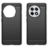 EIDERWOOD OnePlus 13R Brushed Carbon Fiber Fleksibelt Plast Deksel - Svart